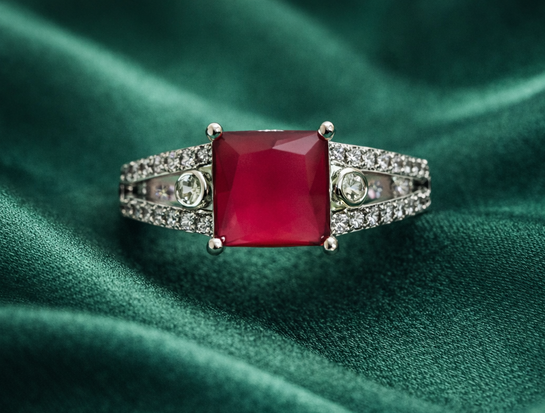 Regal Crimson Princess Ring