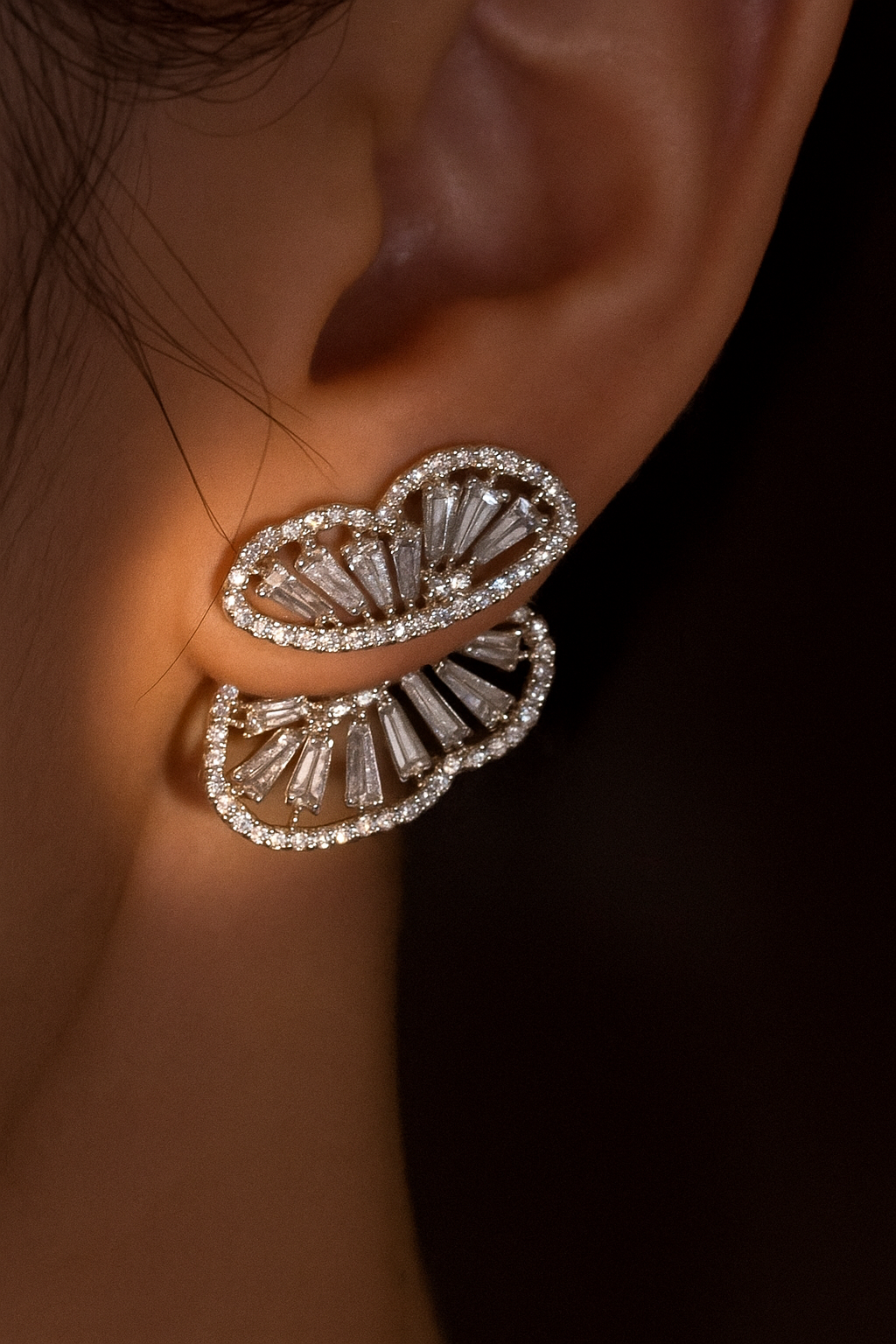 Swirl Baguette Earring
