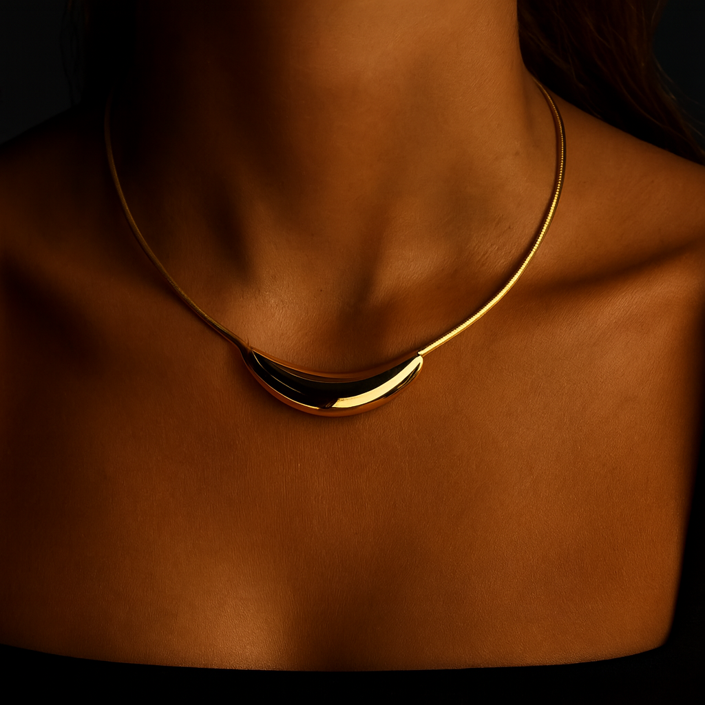 Bold Sculpted Metal Necklace