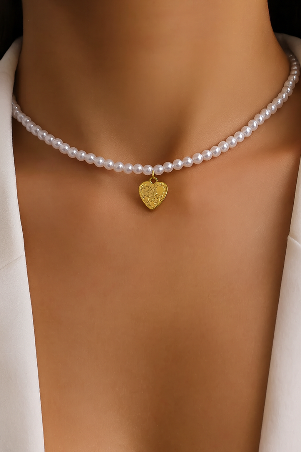 Beaded Heart Choker