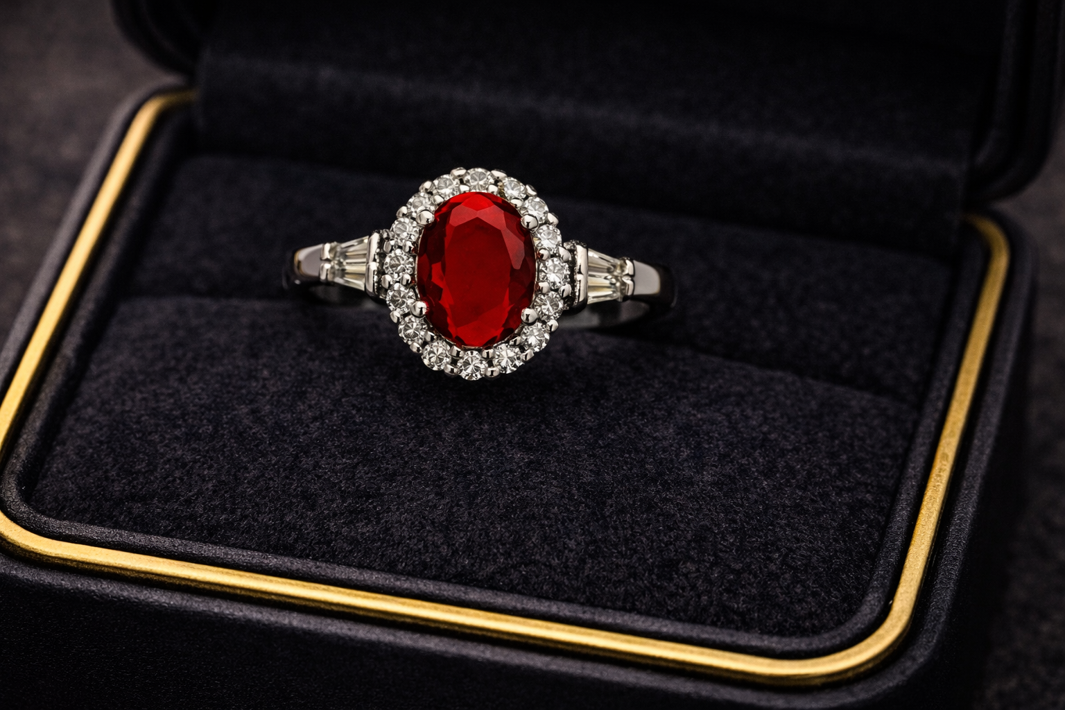 Scarlet Halo Elegance Ring