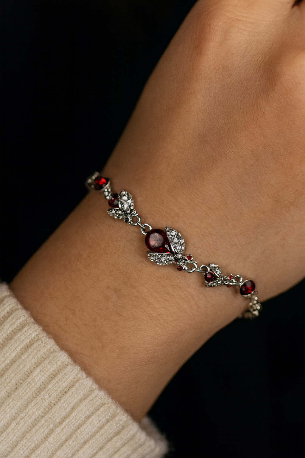 Red Rhinestone Bracelet