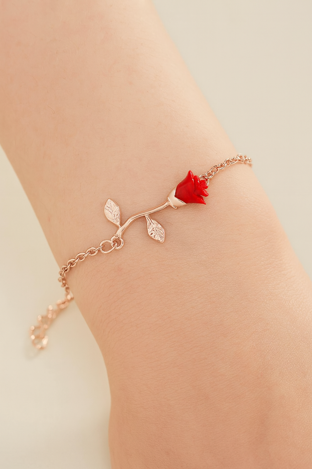 Rose Gold Flower Bangle