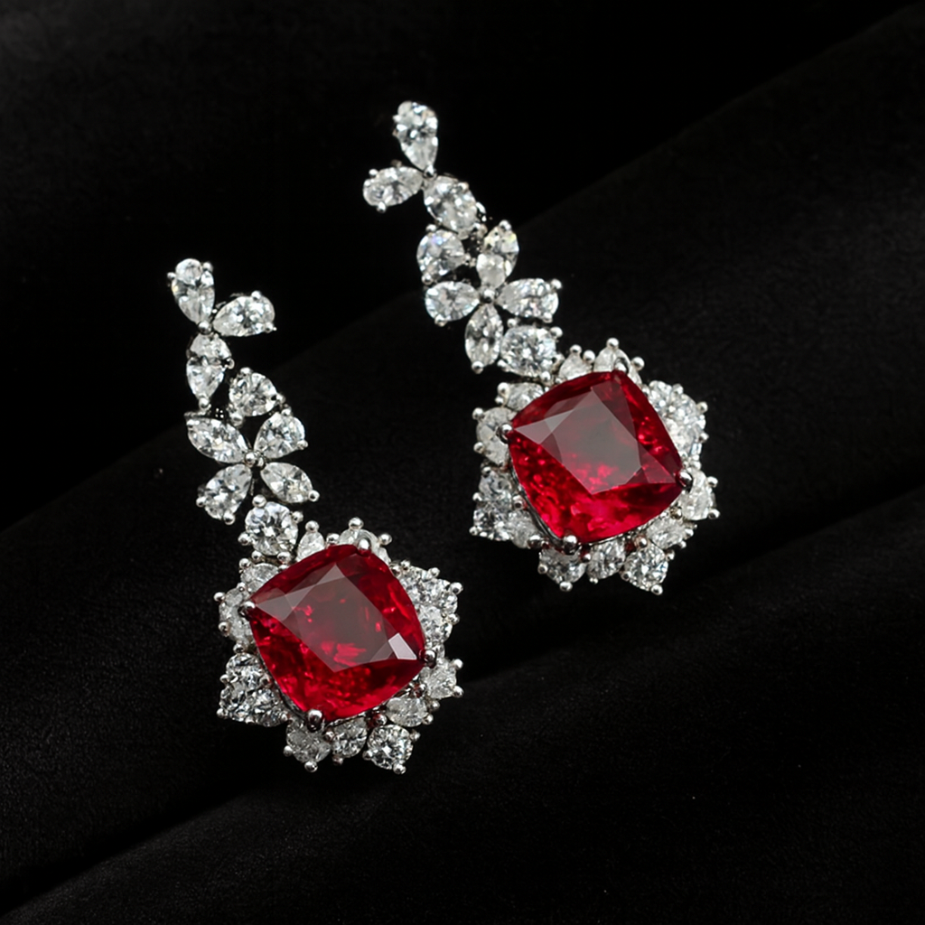 Crimson Drop Earrings-