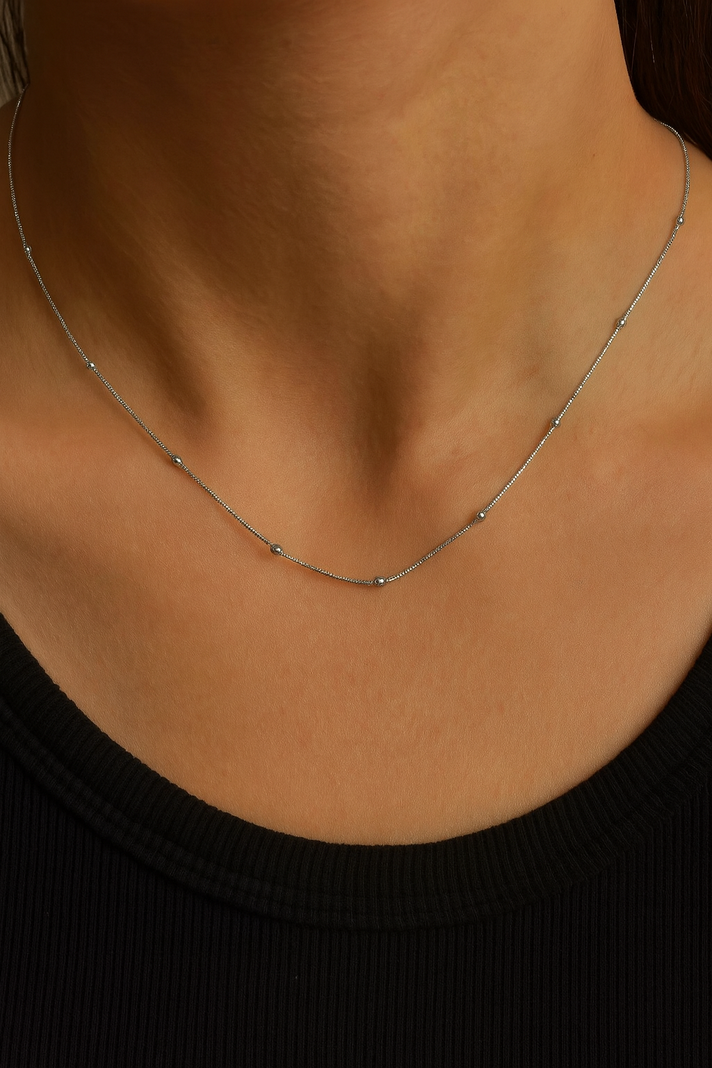 Modern Gold And Silver Bead Necklace