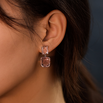 Princess Cut Dangle Earrings