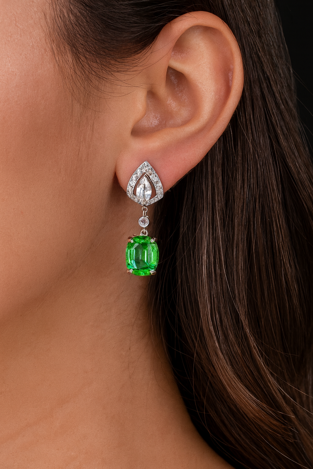 Cushion Gemstone Earring