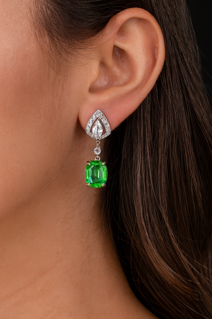 Cushion Gemstone Earring