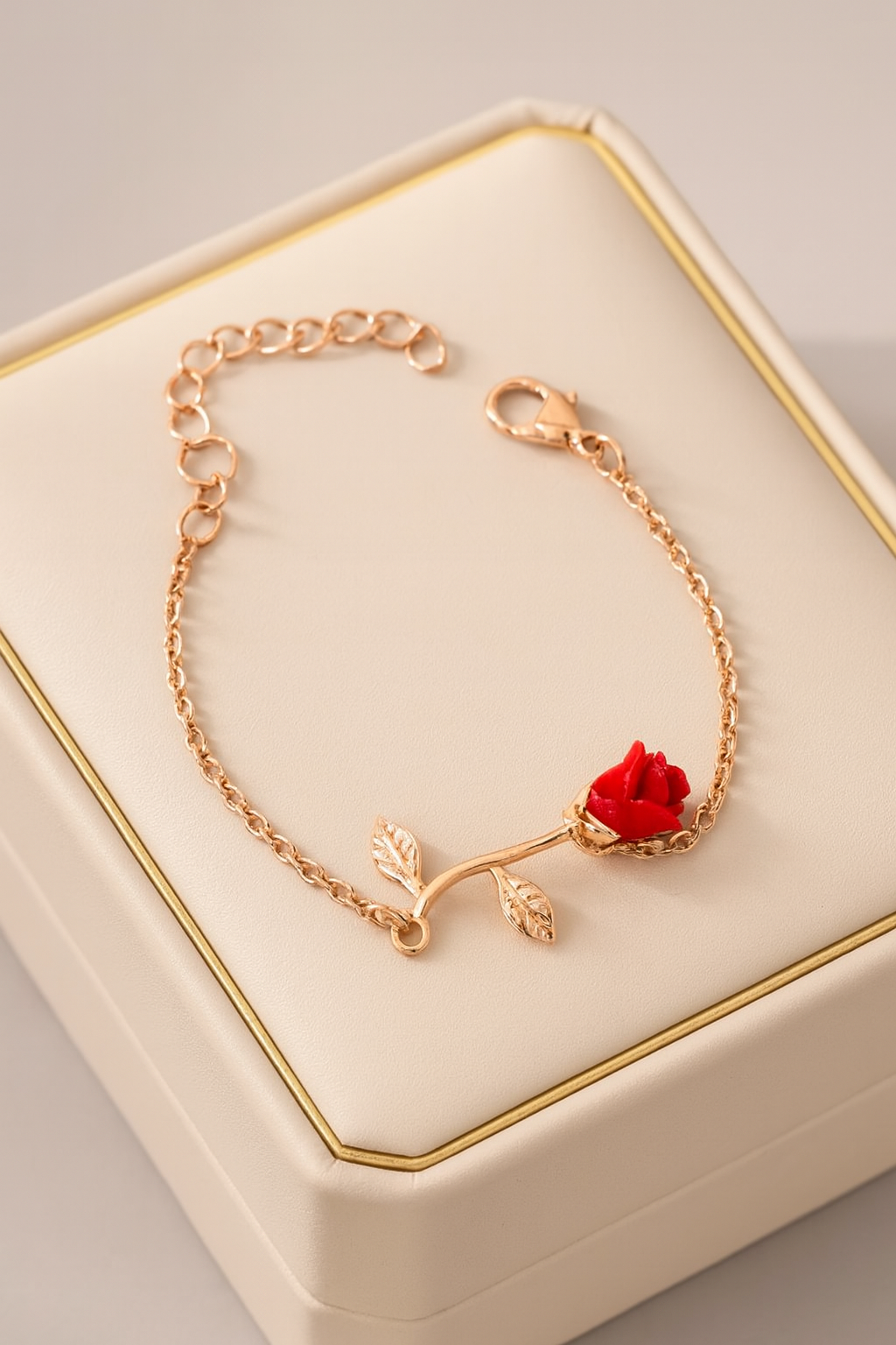 Rose Gold Flower Bangle