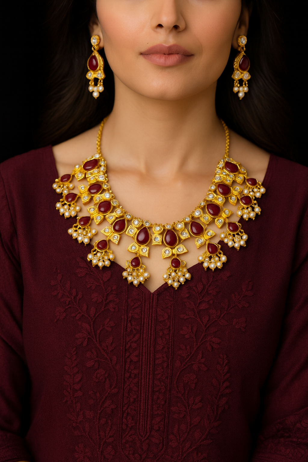 Rani’s Heritage Kundan Pearl Set-Ruvanya
