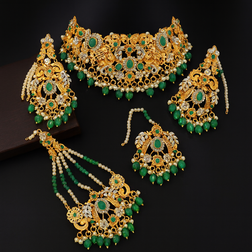 Rajasthani Meenakari Jewellery Set-Ruvanya