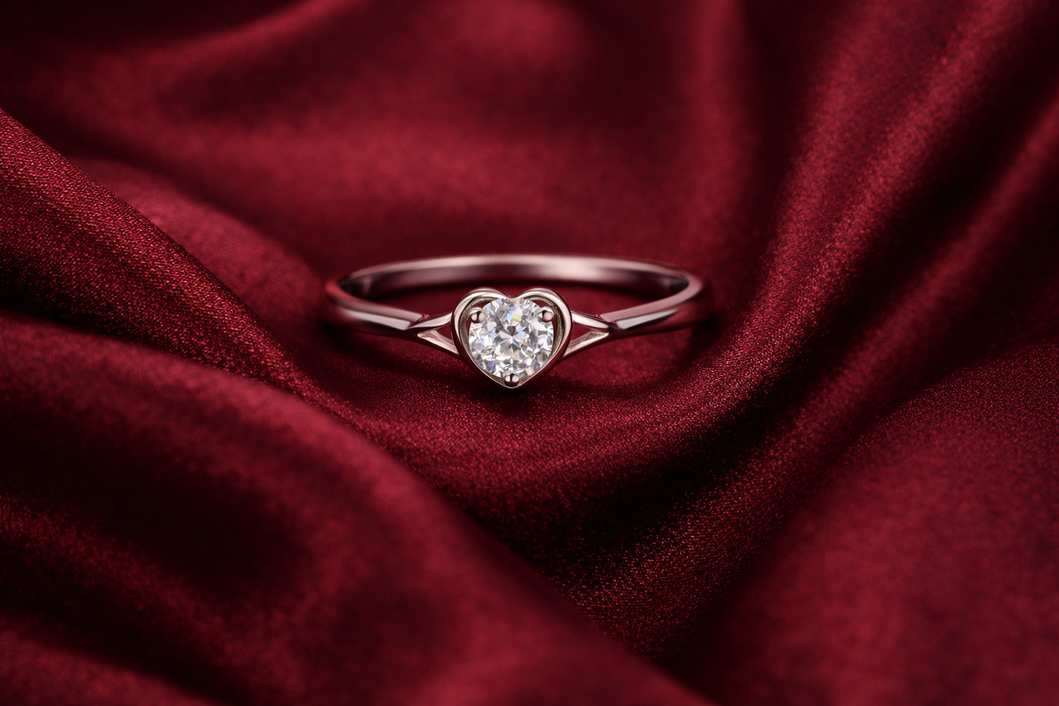 Bezel-Style Heart Frame Ring