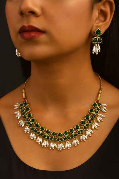 Jaipuri Kundan Necklace Set