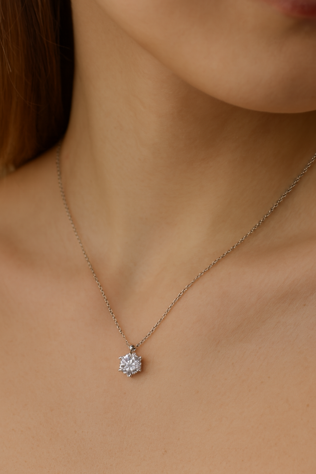 Solitaire Pendant Necklace-Ruvanya