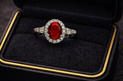 Scarlet Halo Elegance Ring