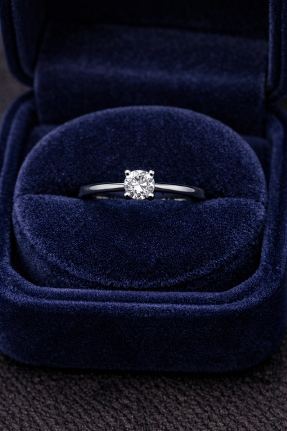 Round-Cut Classic Minimalist Ring