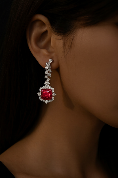 Crimson Drop Earrings-