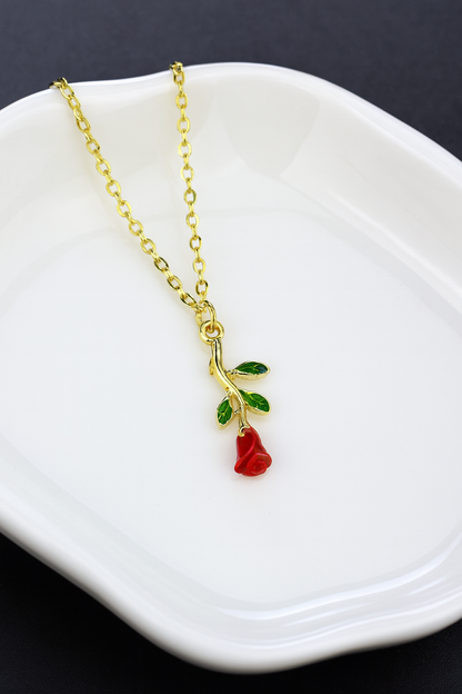 Rose Pendant Necklace-Ruvanya