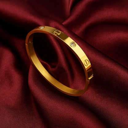 Modern Gold Hinged Bangle