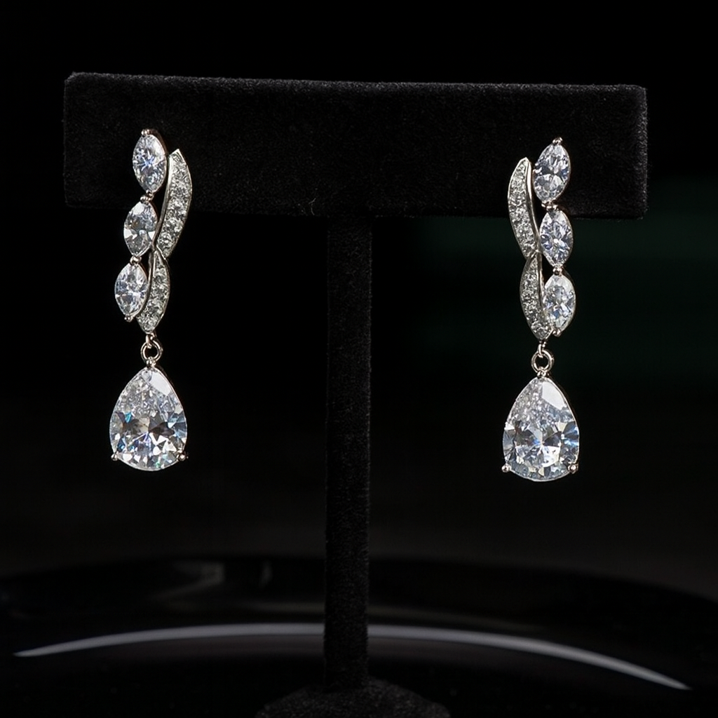 Sparkling Leaf Earrings