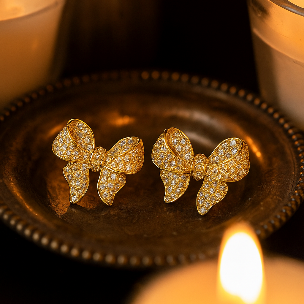 Bow Sparkle Ear Tops