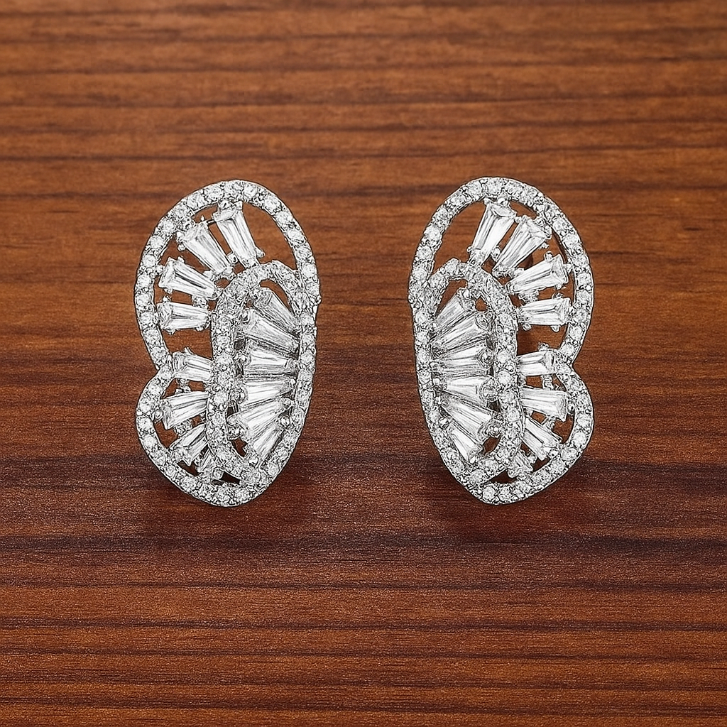 Swirl Baguette Earring