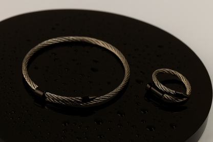 Twisted Cable Cuff Bracelet And Ring Set