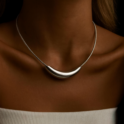 Bold Sculpted Metal Necklace