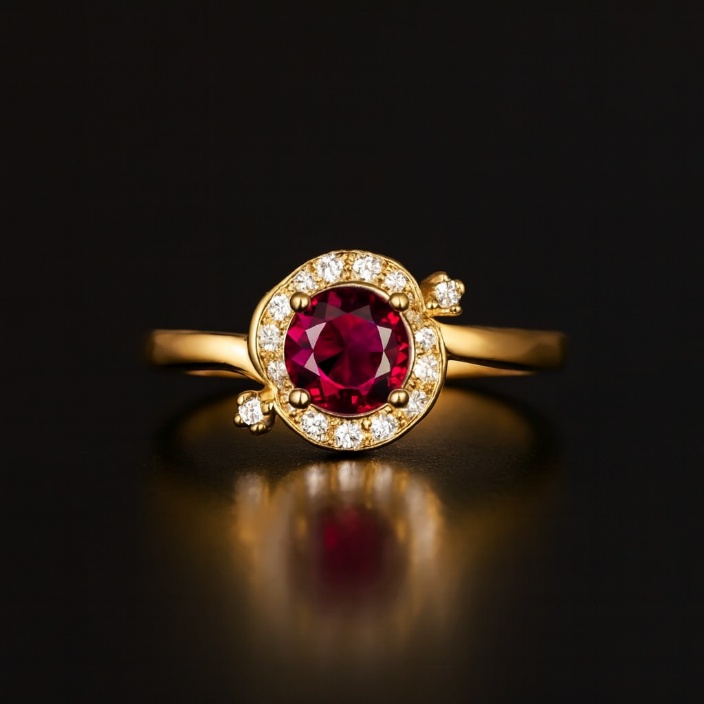 Round Floral Ring-Ruvanya