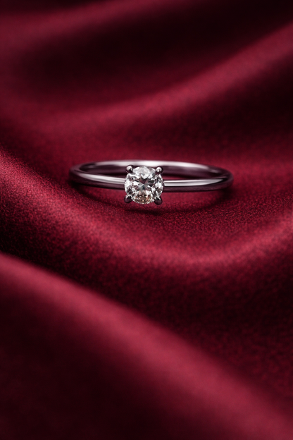 Round-Cut Classic Minimalist Ring