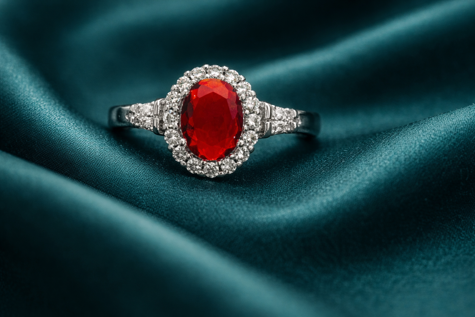 Scarlet Halo Elegance Ring
