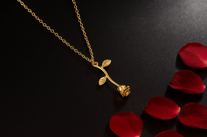 Rose Pendant Necklace-Ruvanya