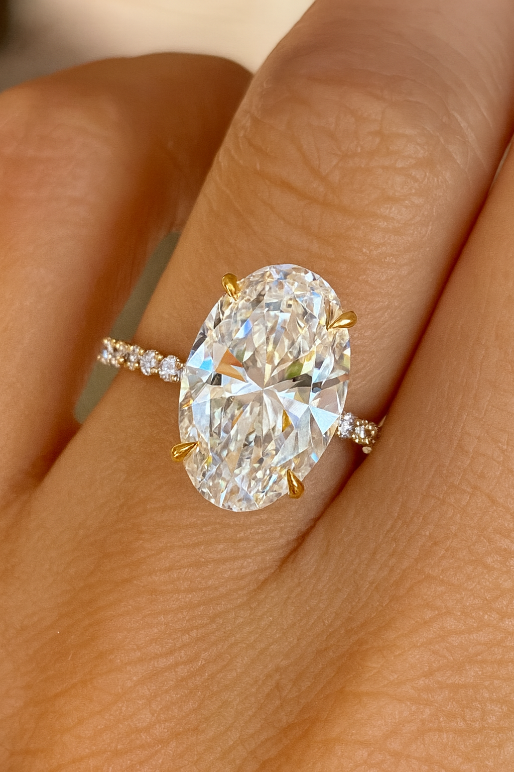 Adjustable Oval Cut Zircon Gold Ring-Ruvanya