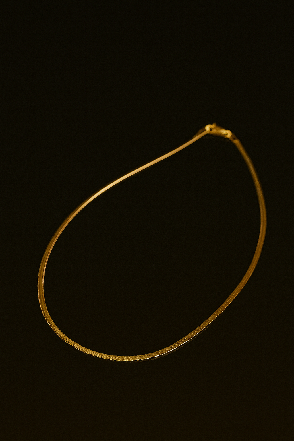 Classic Polished Gold Herringbone Necklace