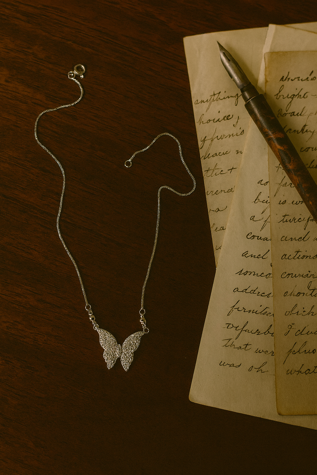 Butterfly Pendant With Shimmering Stones