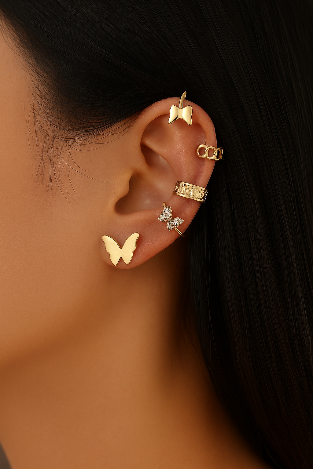 Butterflies Ear Cuffs Set 
