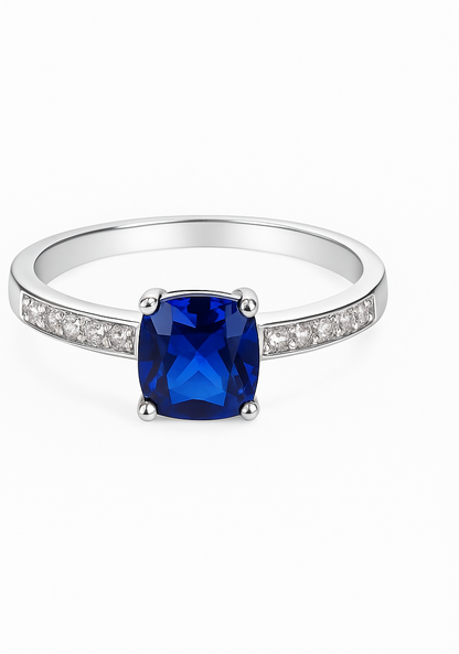Elegant Cushion Solitaire Ring-Ruvanya