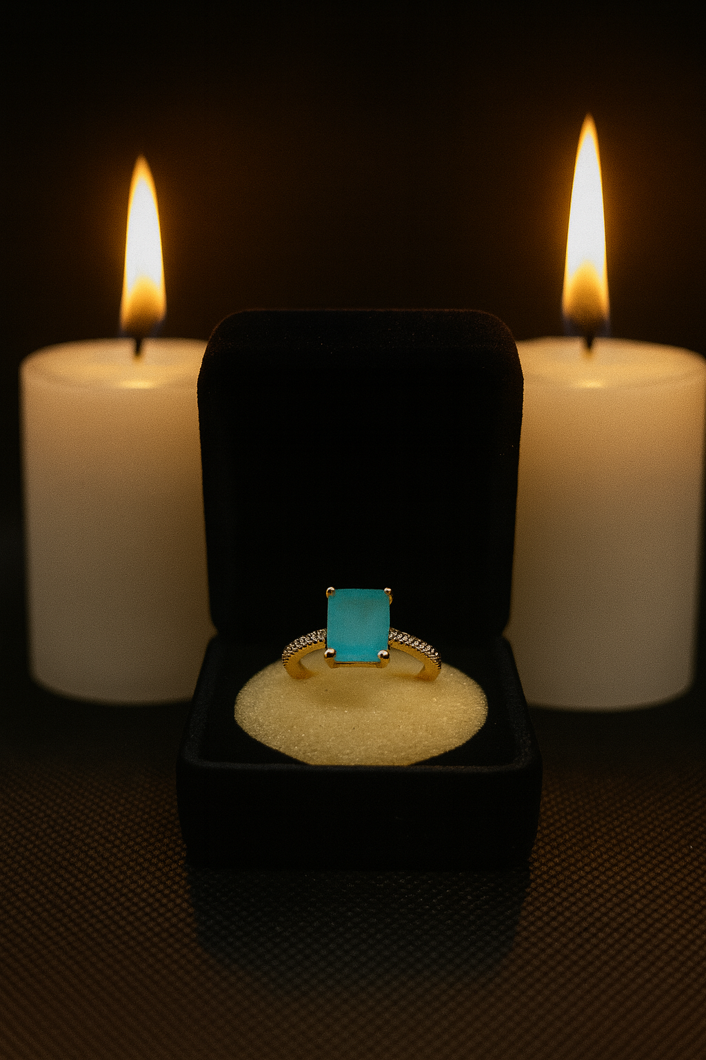 Modern Aqua Blue Ring for Women- Statement Jewelry