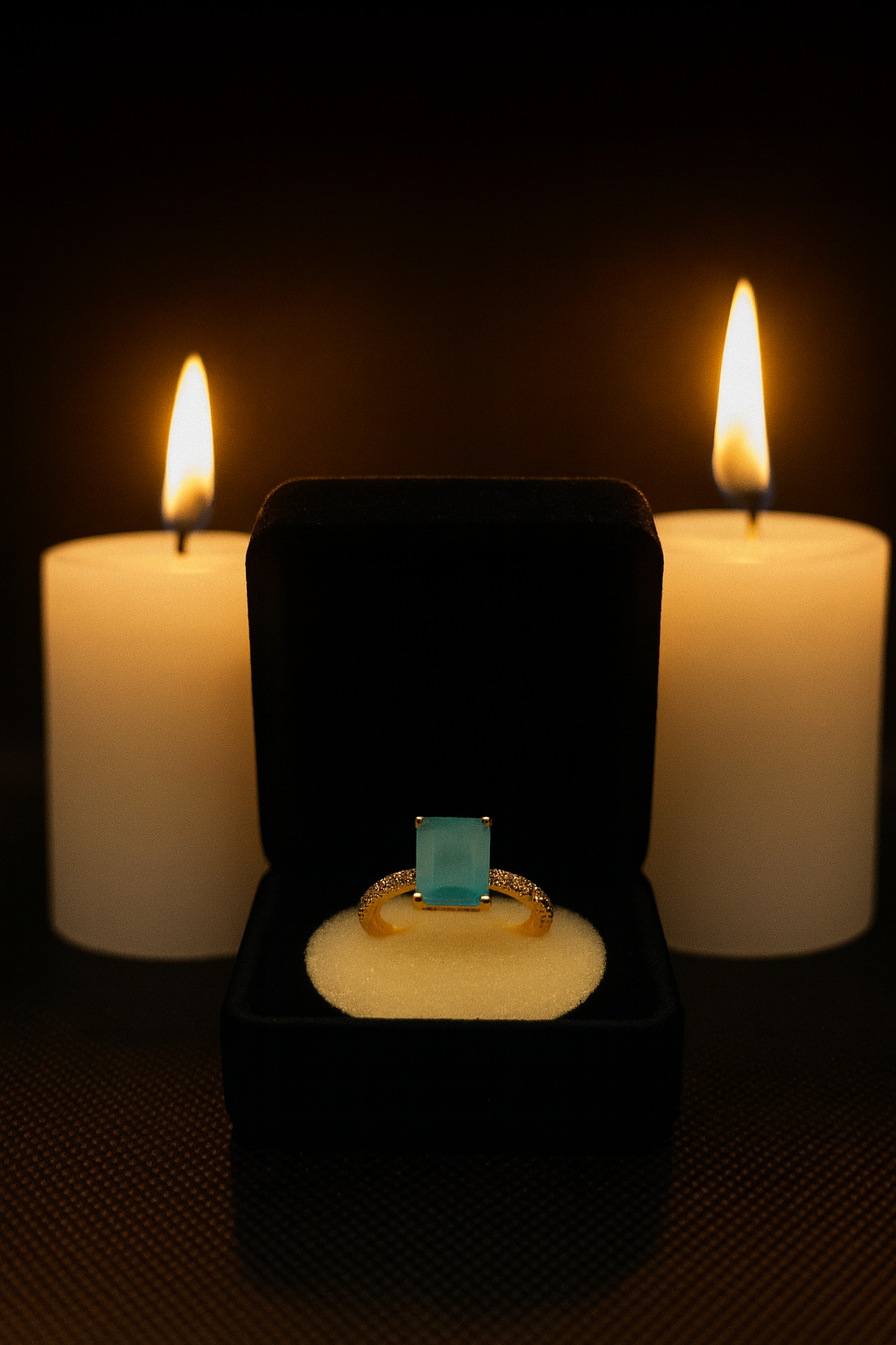 Modern Aqua Blue Ring for Women- Statement Jewelry